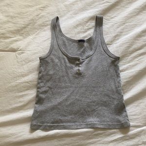 Brandy Melville Grey Tank Top; OS; Lightly Worn, Great Condition